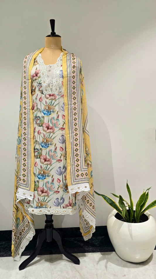 Yellow Floral Studio Suit