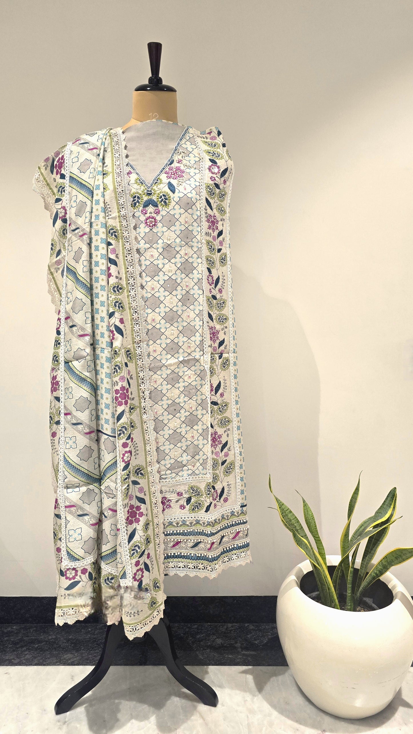 Aasmani Lavika Artisanal Suit