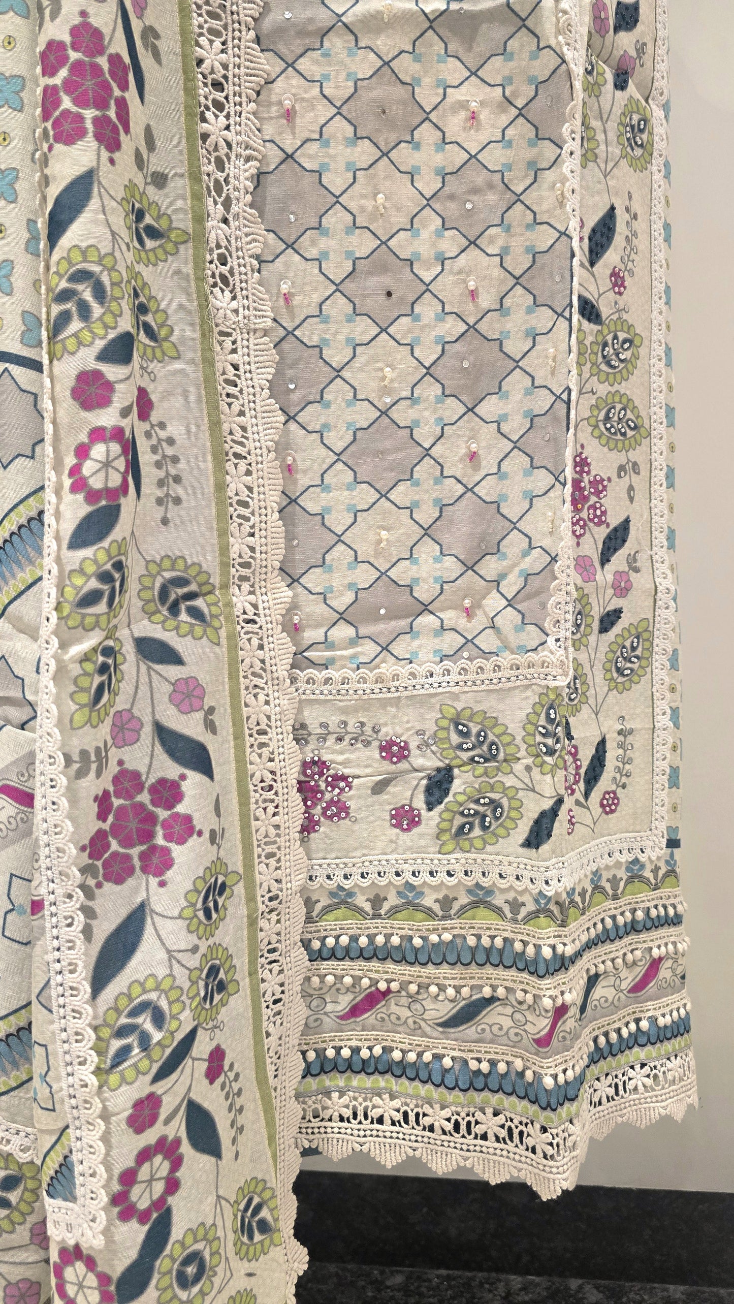 Aasmani Lavika Artisanal Suit