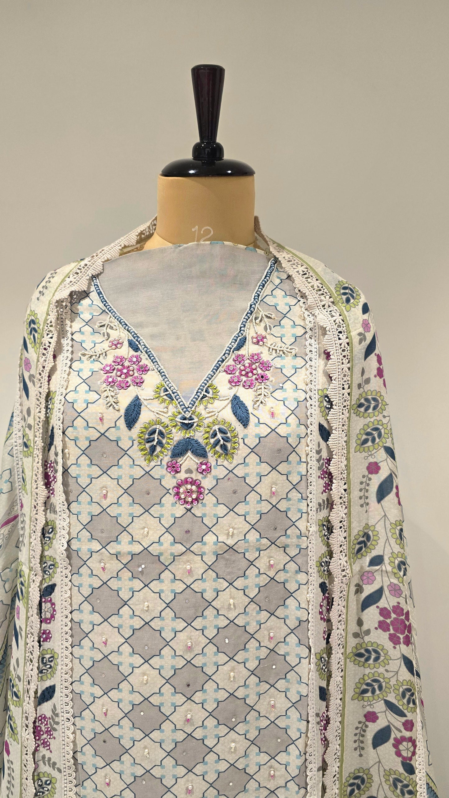 Aasmani Lavika Artisanal Suit