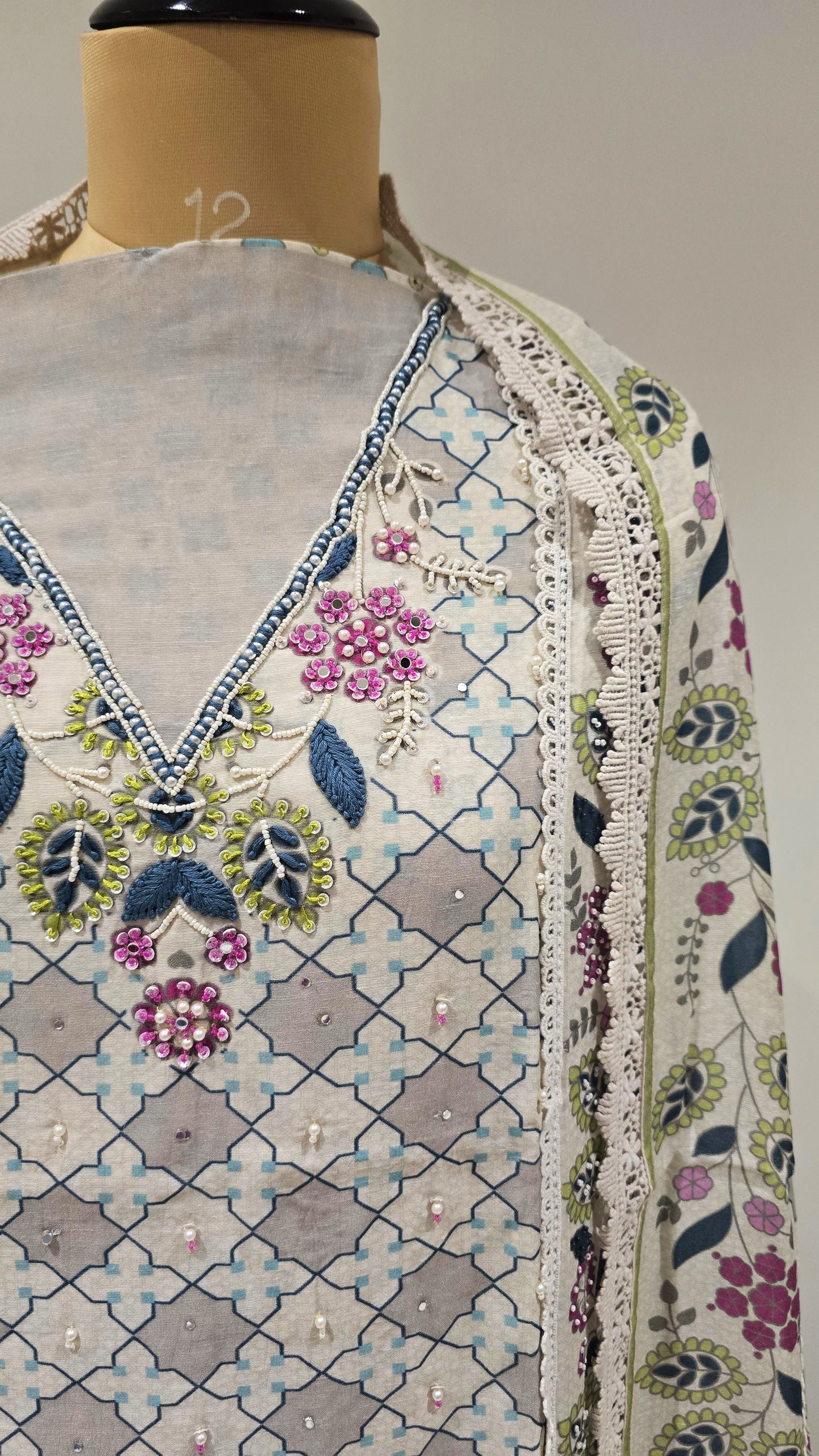 Aasmani Lavika Artisanal Suit