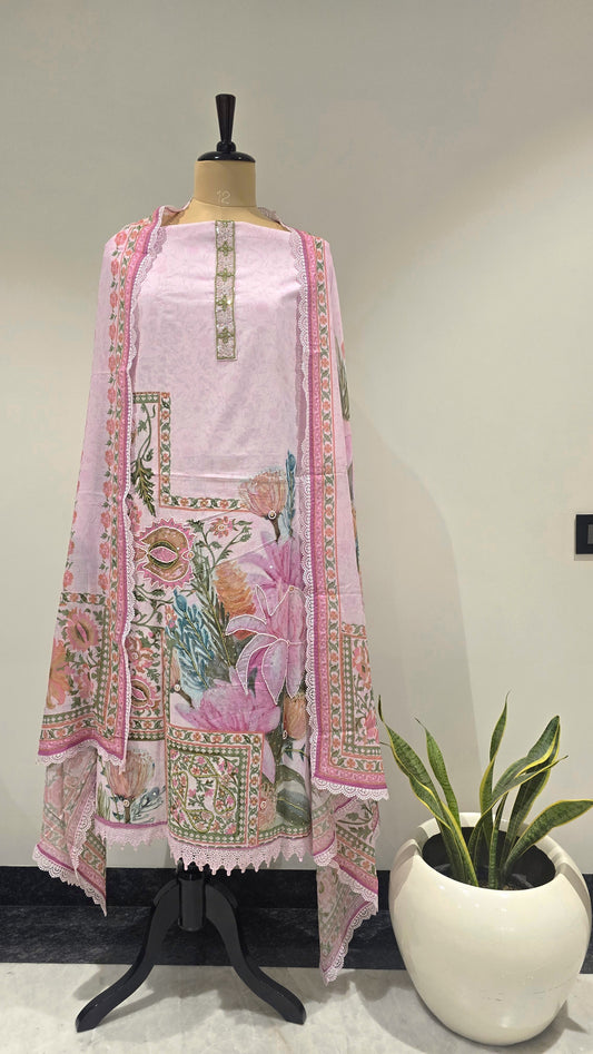 Pink Aangan Amber Beadwork Suit