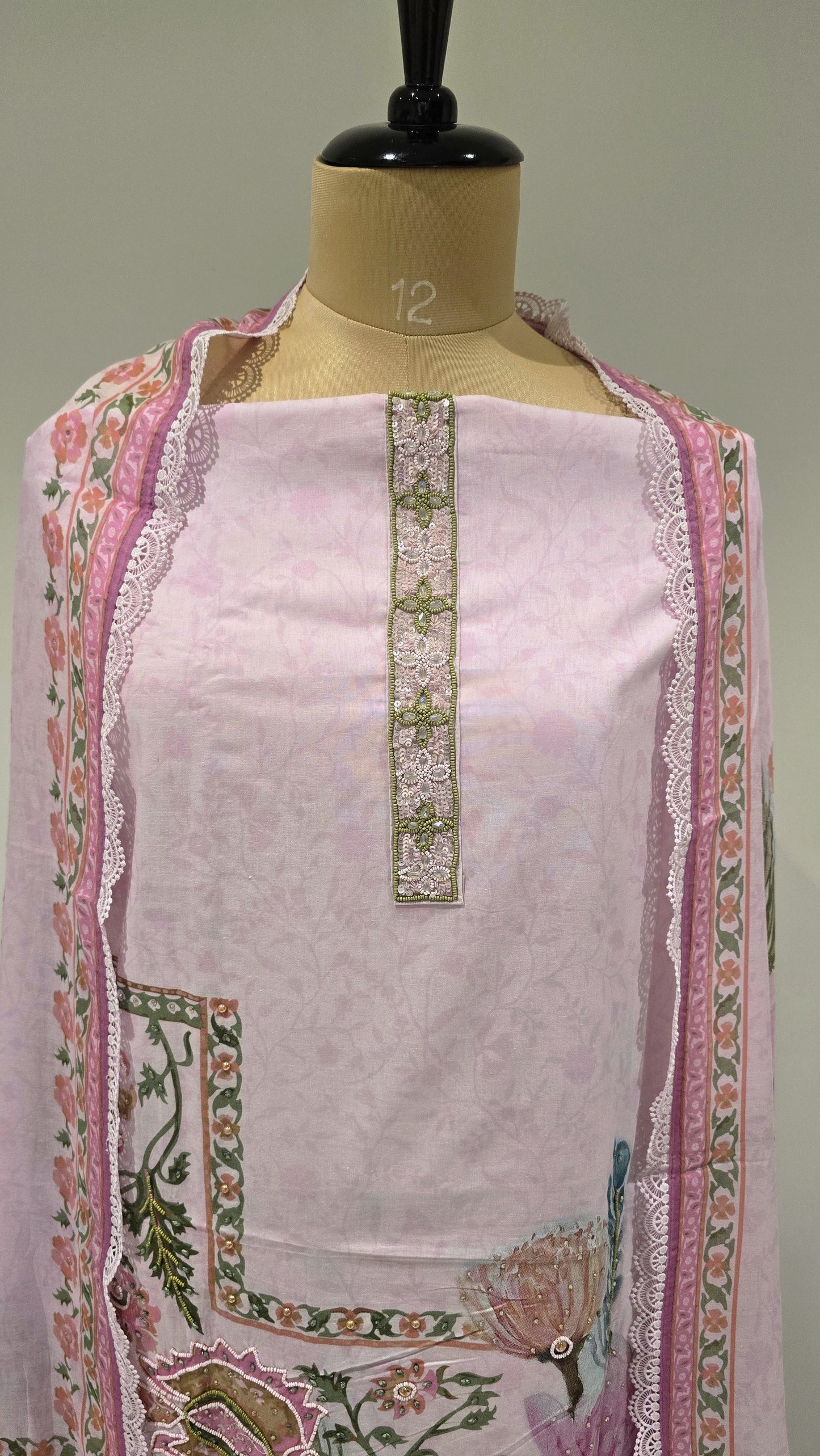 Pink Aangan Amber Beadwork Suit