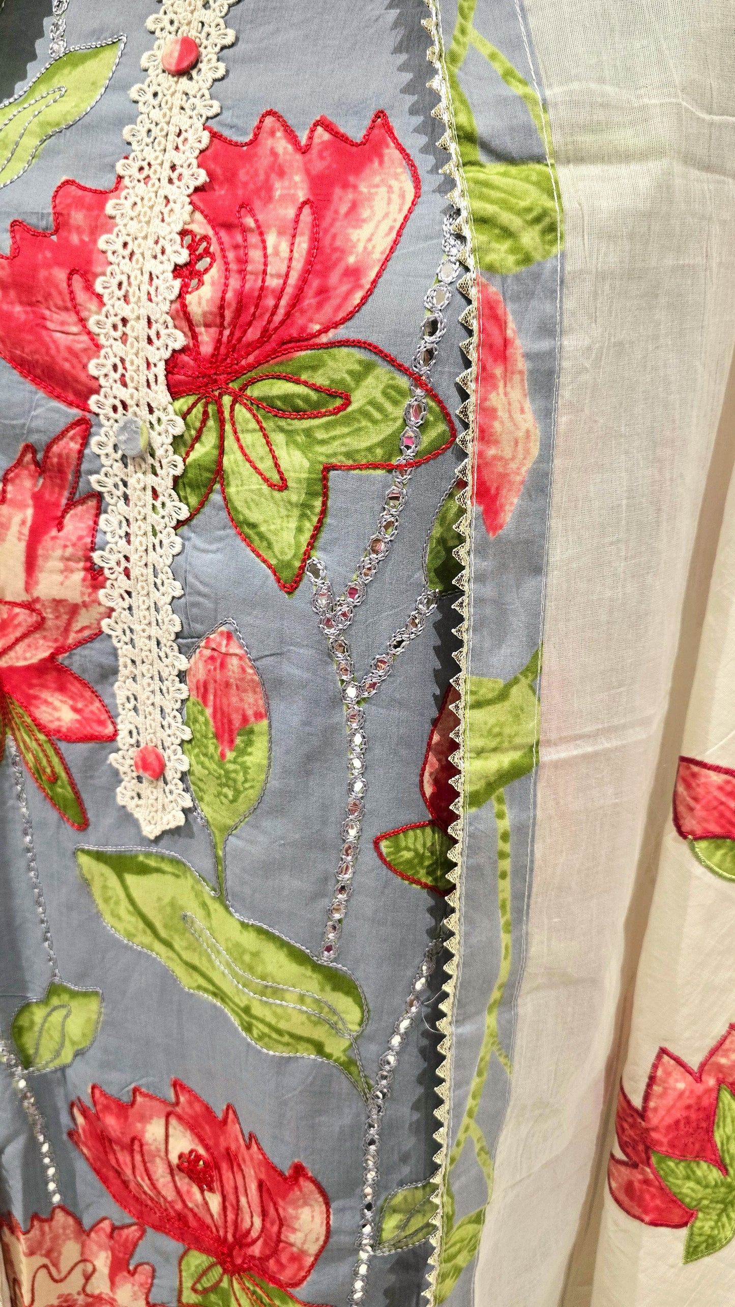 Grey & Red Suhana Suit