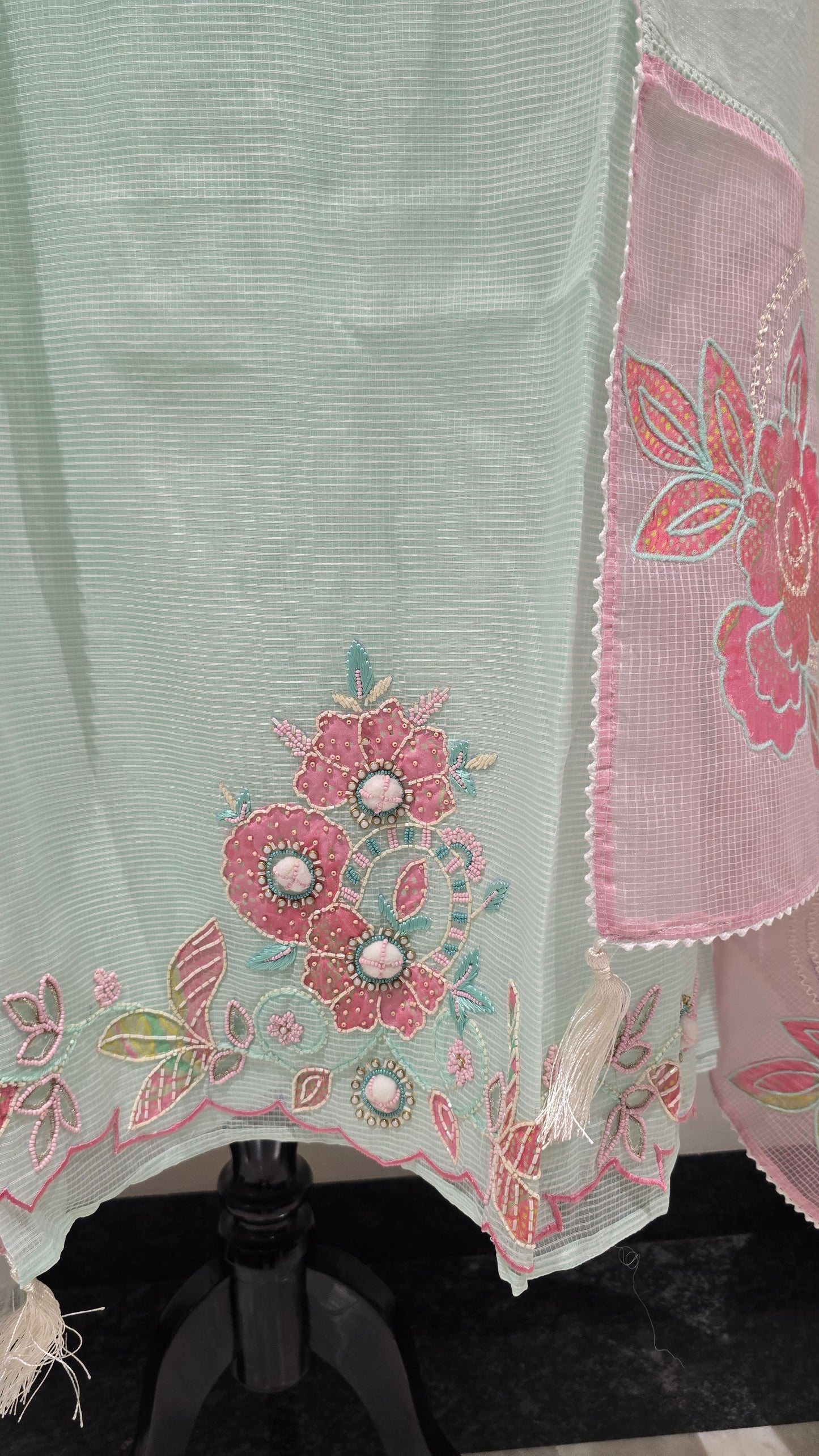 Mint Green Gulblush Dual Tone Suit