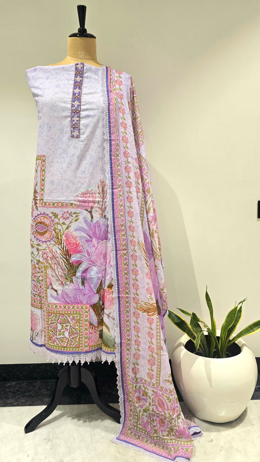 Purple Aangan Amber Beadwork Suit